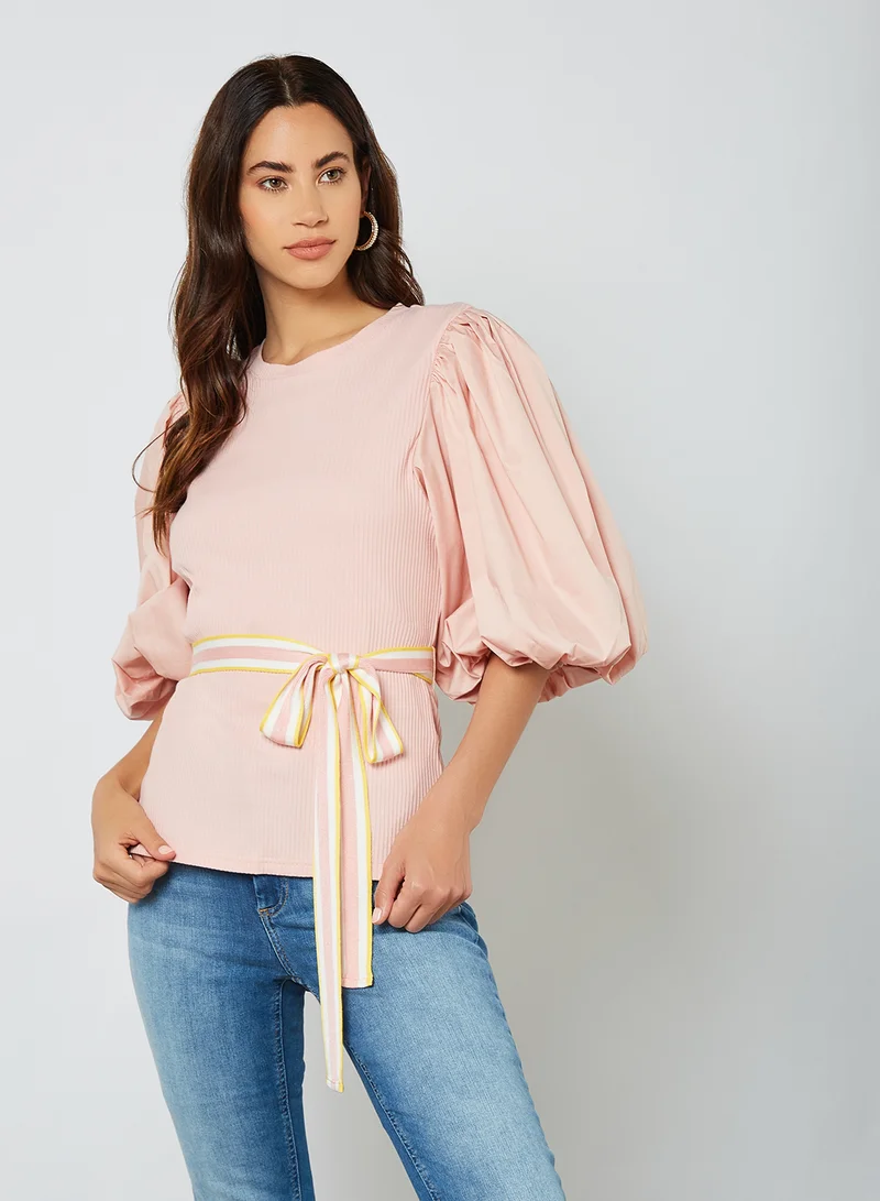 Iconic Puff Sleeve Top Pink