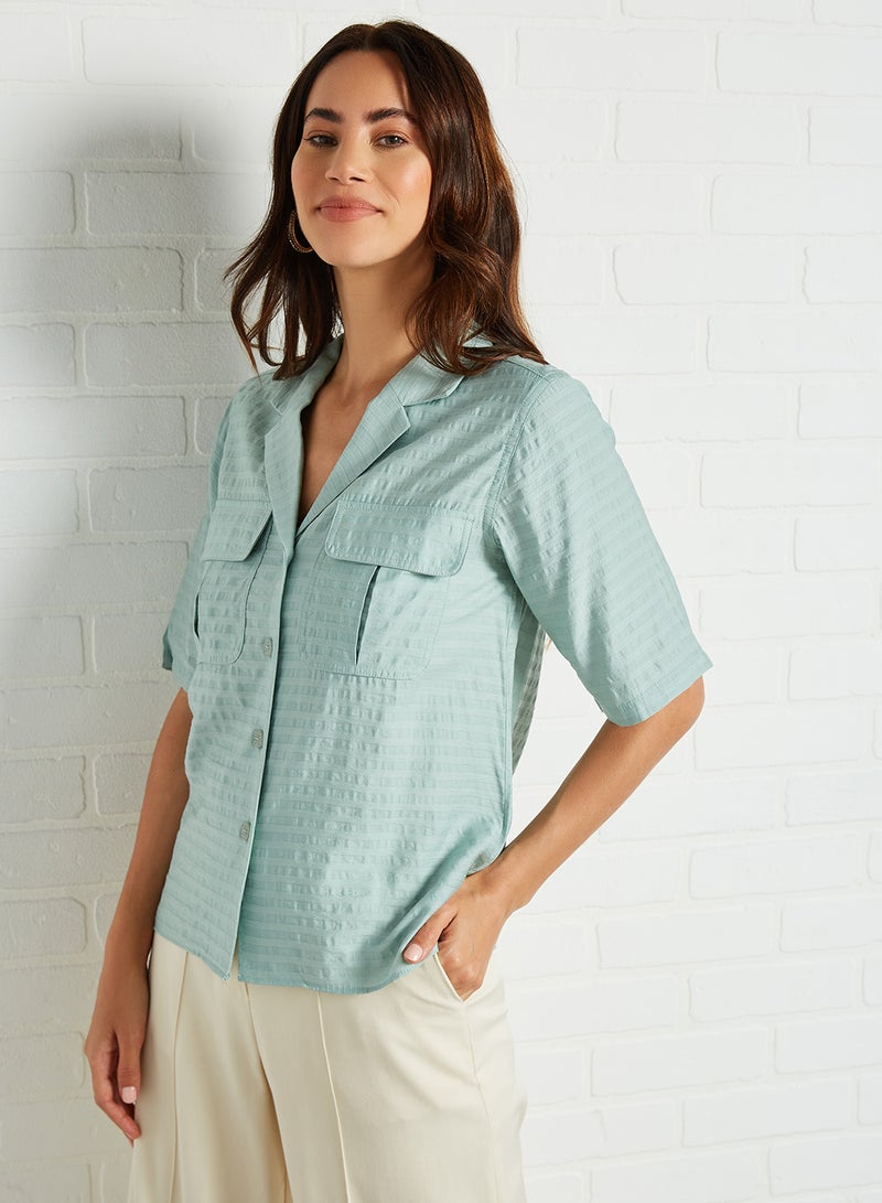 Iconic Textured Top Green  - Image 1