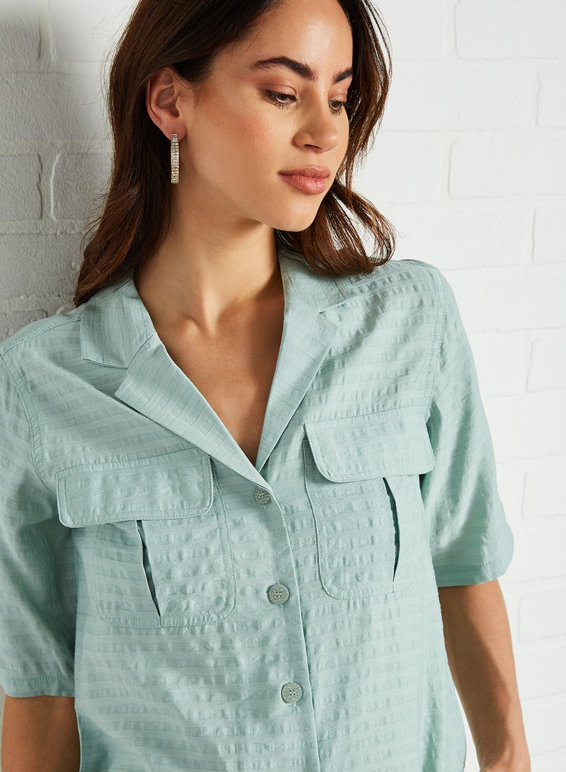 Iconic Textured Top Green  - Image 4