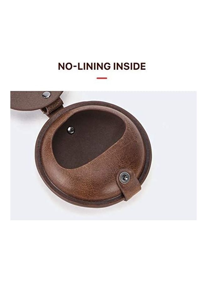 Portable Leather Case For Samsung Galaxy Buds Live Brown - Image 3
