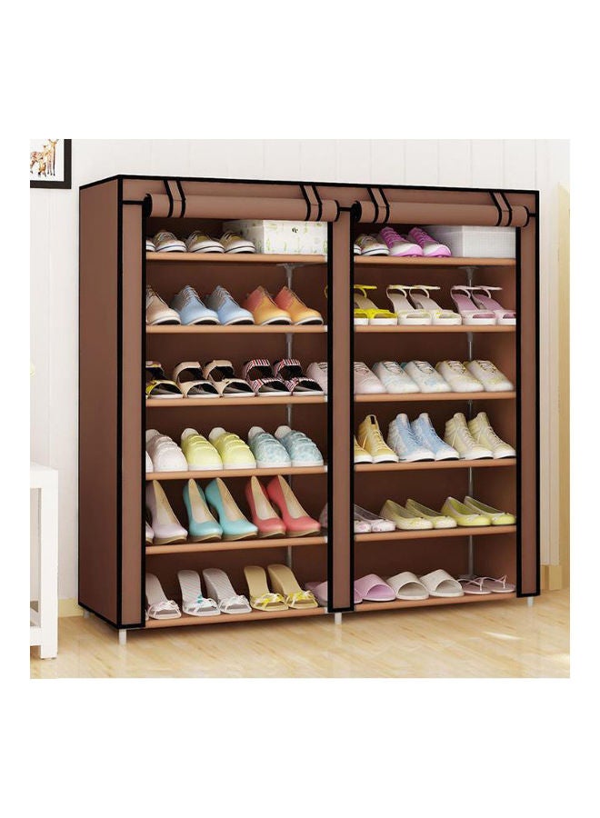 12-layer Simple Dust Proof Shoe Rack Brown