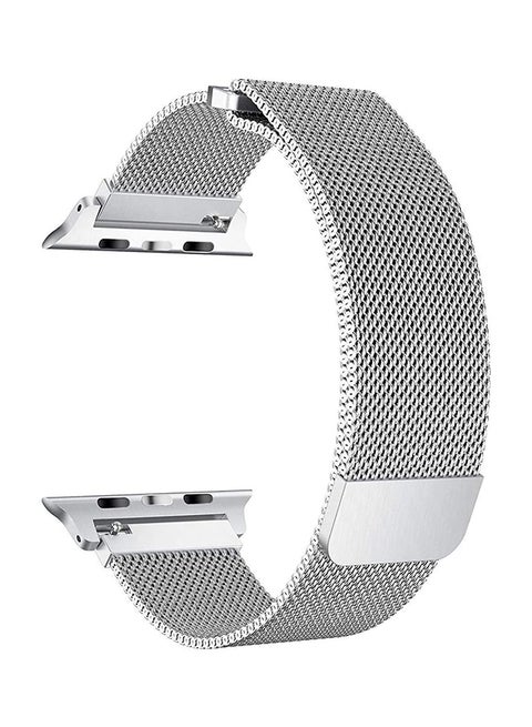 Milanese Loop Replacement Band For Apple Watch Silver