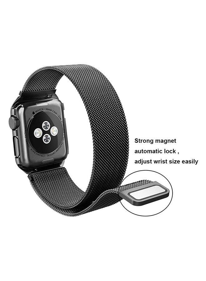 AMTCO Milanese Loop Replacement Band For Apple Watch Black  - Image 4