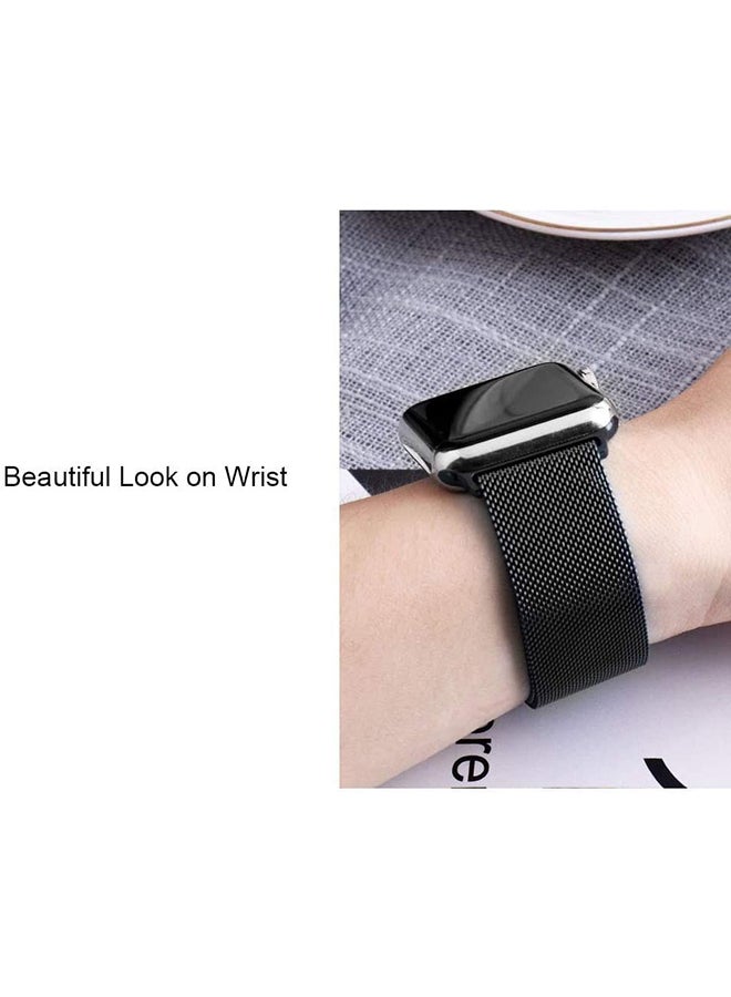 AMTCO Milanese Loop Replacement Band For Apple Watch Black  - Image 5