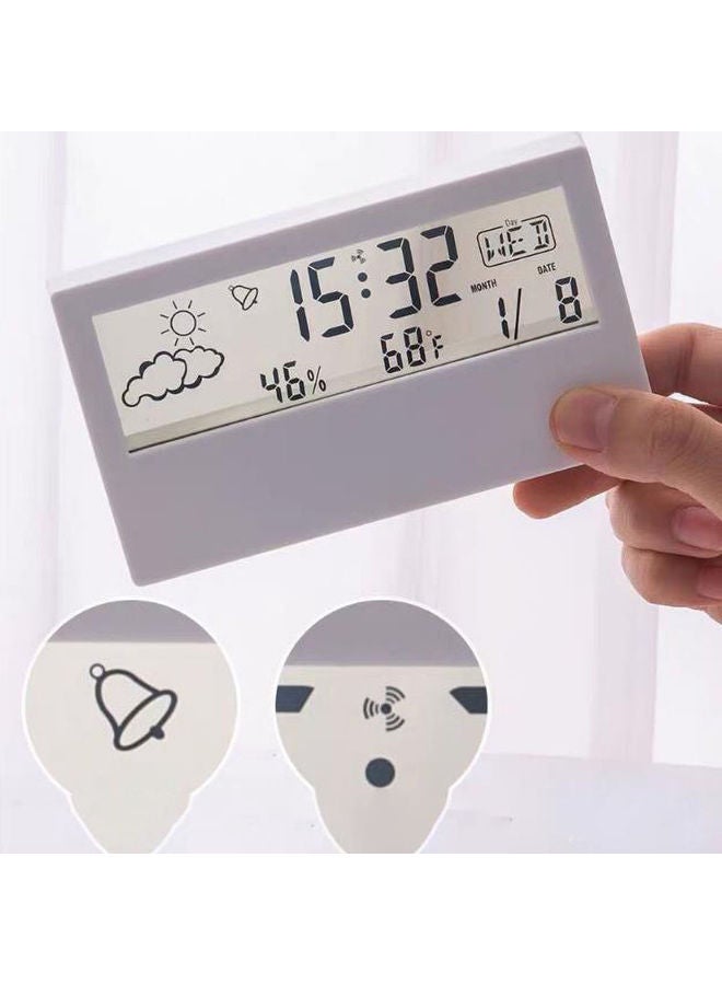 AnneFish Simple Transparent Screen Desktop Small Alarm Clock White 13.3 x 7.3 x 3.2cm  - Image 4