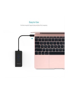 dodocool USB-C To 4-Port USB 3.0 Hub Black  - Image 4