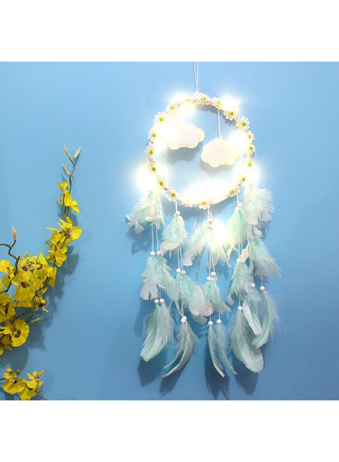 AnneFish - Little Daisy Feather Dream Catcher Green 60cm - Image 1