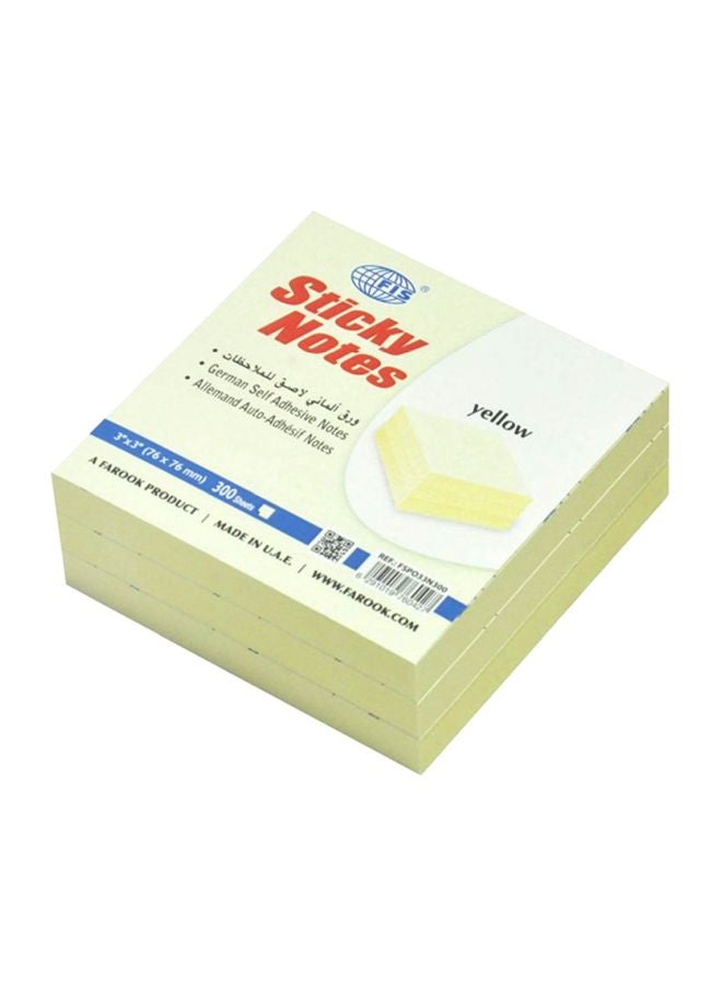 FIS 4-Piece Sticky Notes Set Yellow - Image 1
