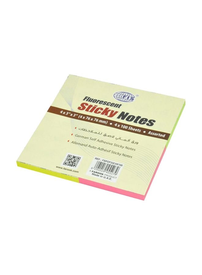إف اي أس  أوراق ملاحظات لاصقة مكونة من 400 فرخ وردي/أخضر/برتقالي - Image 2