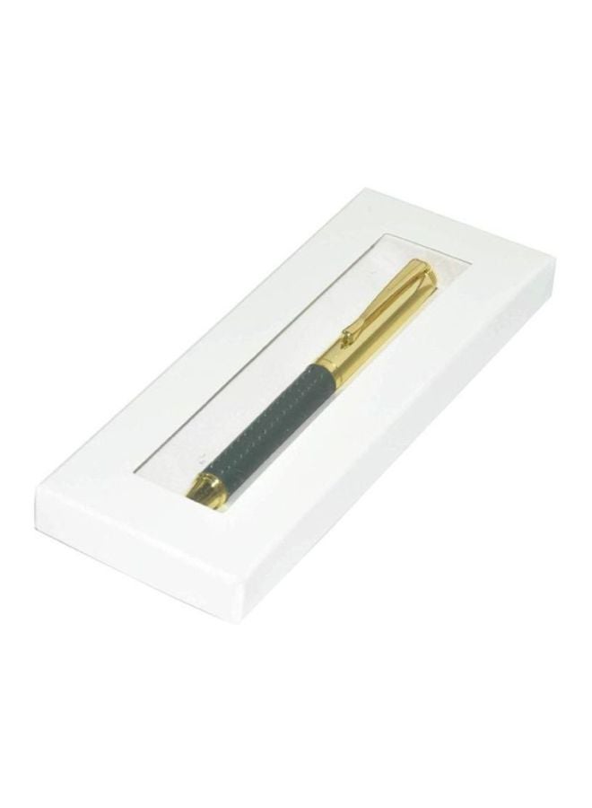 FIS Ball Point Pen With Italian PU Wrap And Gift Box Green/Gold - Image 2
