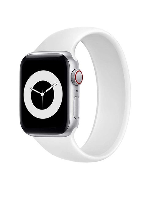 Solo Loop Stretchable Silicone Replacement Strap For Apple Watch 38/40 mm White