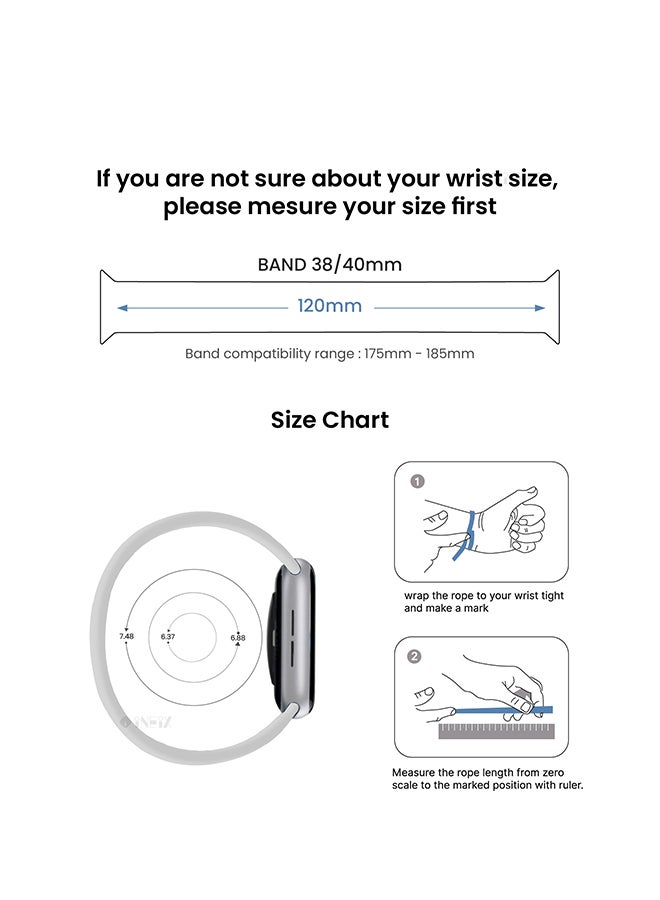 INEIX - Solo Loop Stretchable Silicone Replacement Strap For Apple Watch 38/40 mm White - Image 1