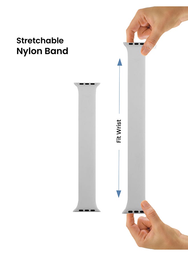 INEIX - Solo Loop Stretchable Silicone Replacement Strap For Apple Watch 38/40 mm White - Image 1