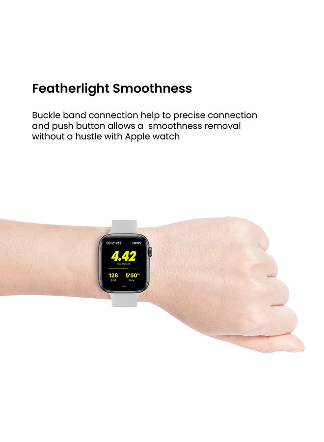 INEIX - Solo Loop Stretchable Silicone Replacement Strap For Apple Watch 38/40 mm White - Image 1