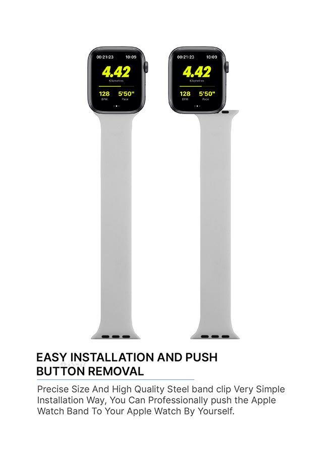 INEIX - Solo Loop Stretchable Silicone Replacement Strap For Apple Watch 38/40 mm White - Image 1