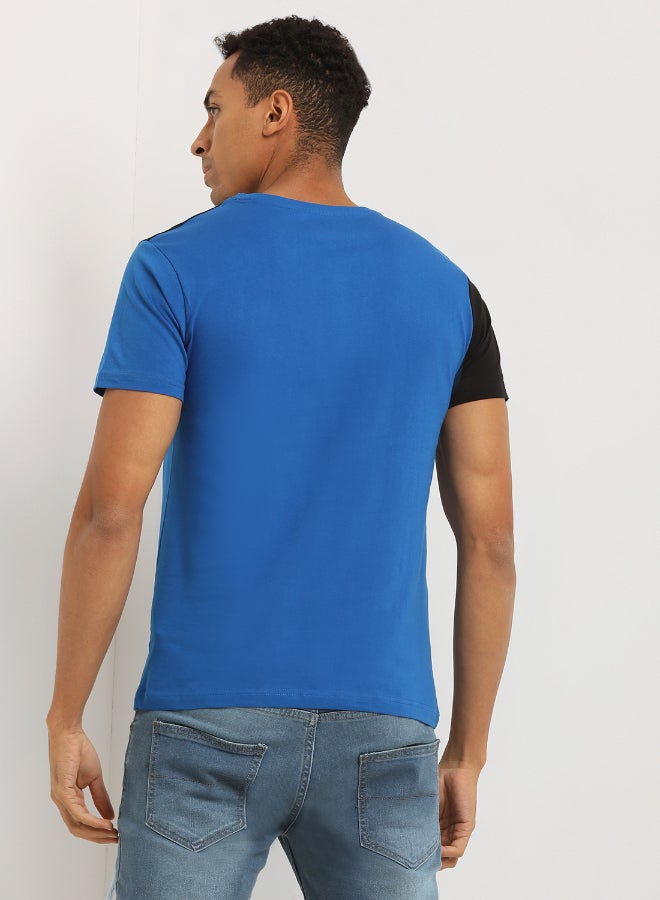 ABOF Crew Neck Stylish T-shirt Black/Blue - Image 2