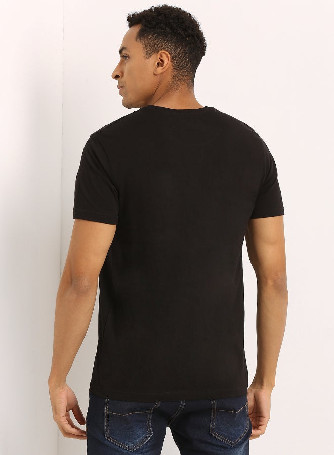 ABOF Crew Neck Stylish T-shirt Yellow/White/Jet Black - Image 2