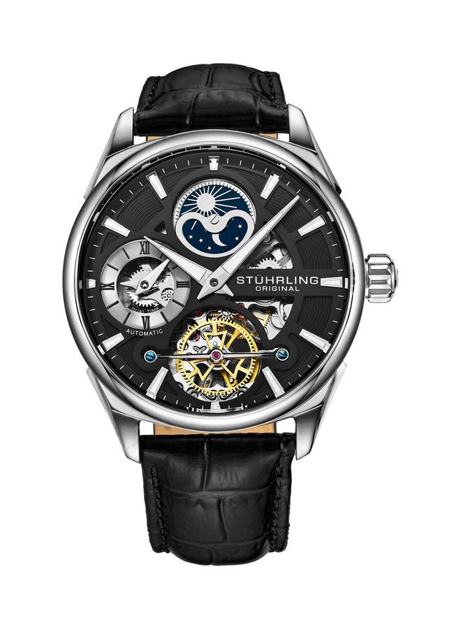 Stuhrling Men's Skeleton Automatic Wrist Watch 3918.2 - 43 mm - Black - Image 1