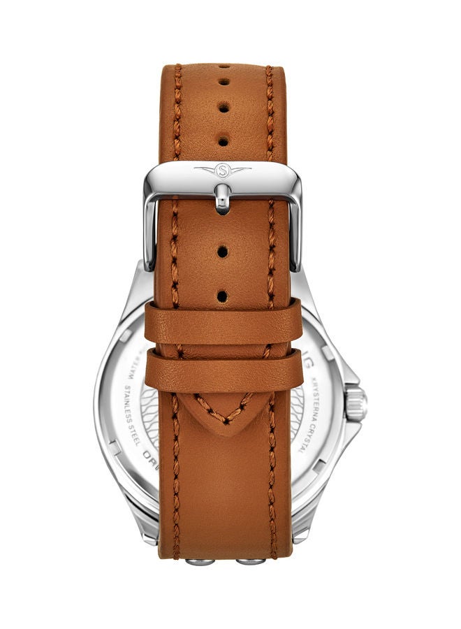 Stuhrling Men's Leather Analog Watch 3916.2 - 41 mm - Light Brown - Image 2