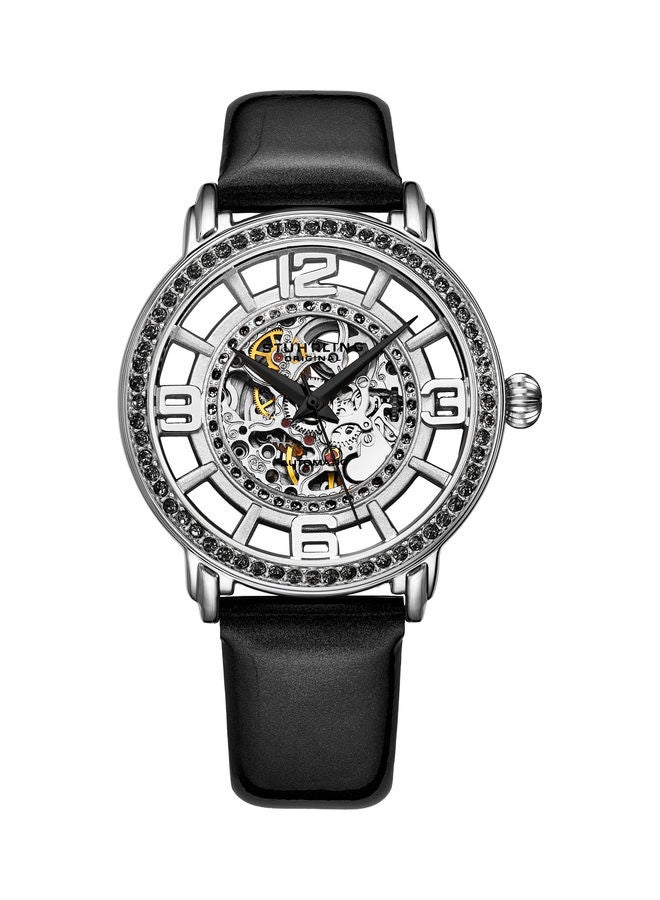 Stuhrling Women's Winchester Automatic Skeleton Watch 3941.4 - 38 mm - Black - Image 1