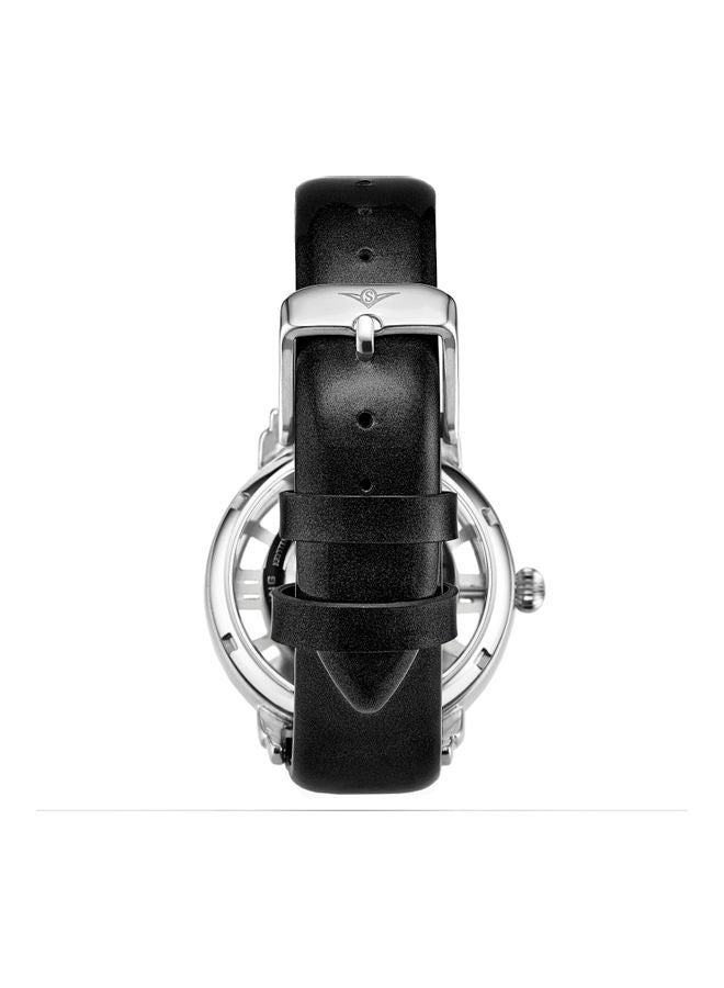 Stuhrling Women's Winchester Automatic Skeleton Watch 3941.4 - 38 mm - Black - Image 2