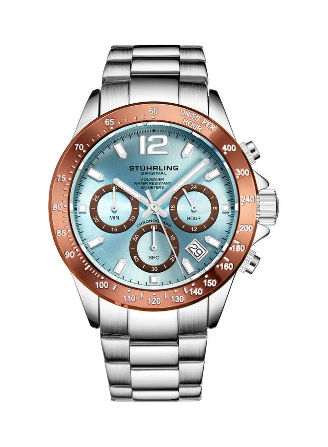 Stuhrling Men's Aquadiver Chronograph Watch 3961A.3 - 42 mm - Silver - Image 1