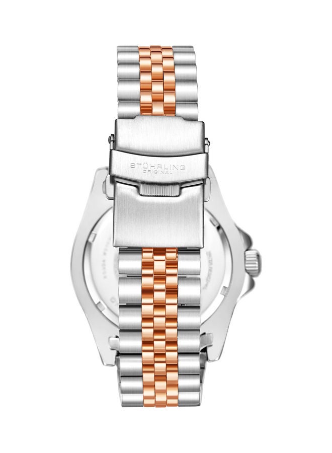 Stuhrling Men's Meridian Diver Analog Watch 3968.4 - 42 mm - Silver/Gold - Image 2