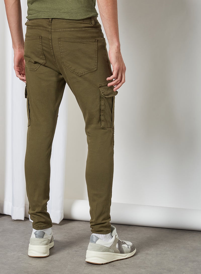 BRAVE SOUL - Slim Fit Cargo Pants Khaki - Image 1