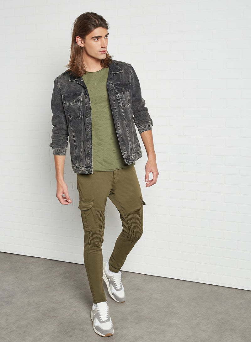 BRAVE SOUL - Slim Fit Cargo Pants Khaki - Image 1