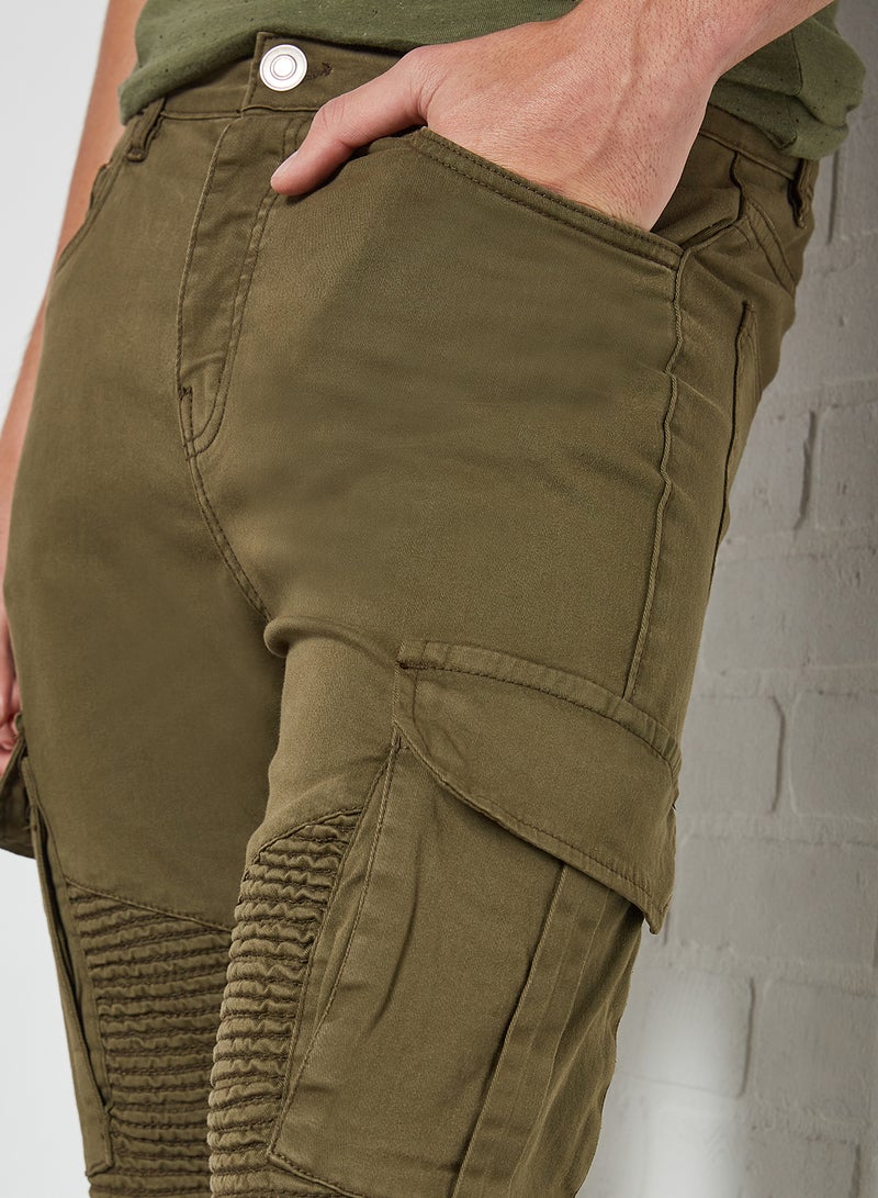 BRAVE SOUL - Slim Fit Cargo Pants Khaki - Image 1