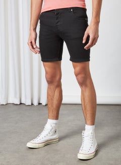 BRAVE SOUL Stretch Fit Denim Shorts Black Wash  - Image 1