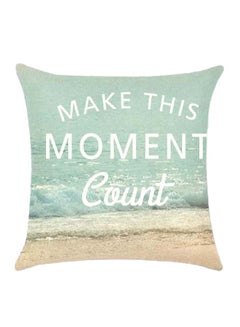 RISHAHOME Quote Printed Cushion Cover Cotton Blend Multicolour 45 x 45cm 