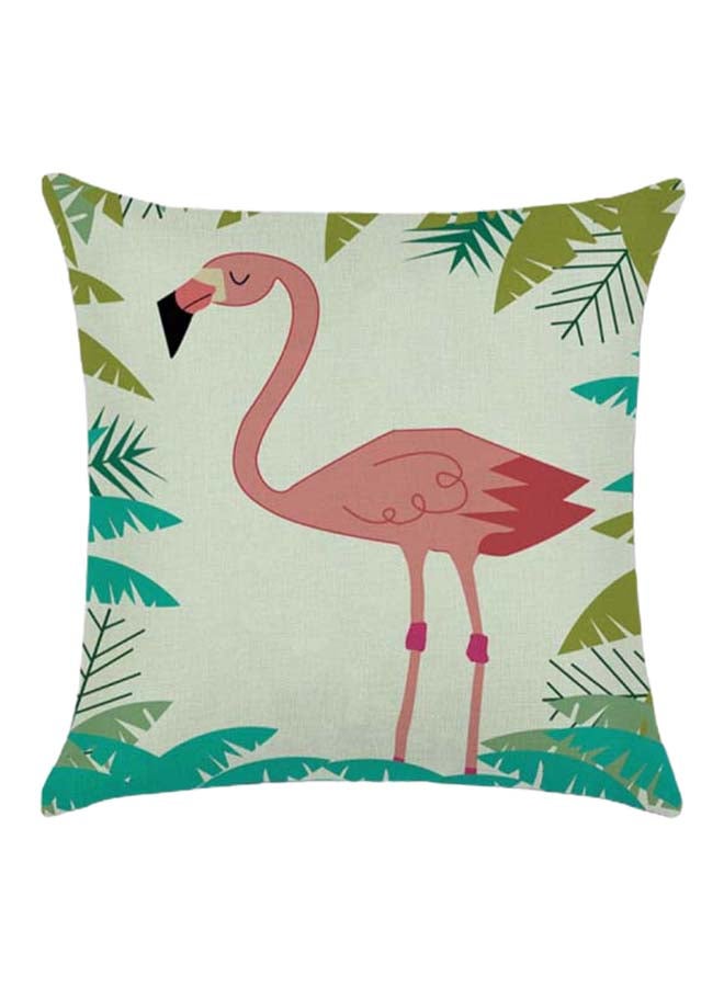 RISHAHOME Flamingo Printed Cushion Cover Cotton Blend Multicolour 45 x 45cm 