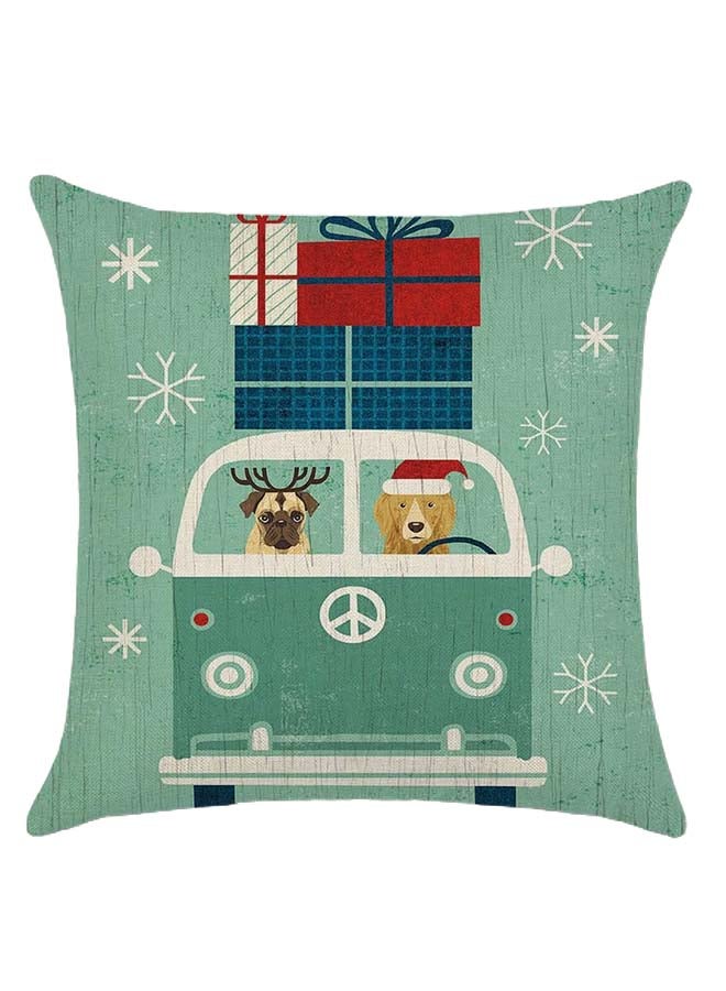 RISHAHOME Gift Vehicle Printed Cushion Cover Cotton Blend Multicolour 45 x 45cm 