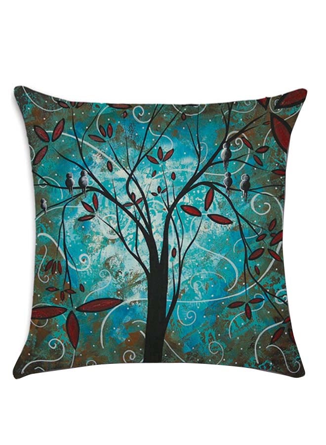 RISHAHOME Moony Night Printed Cushion Cotton Blend Multicolour 45 x 45cm 