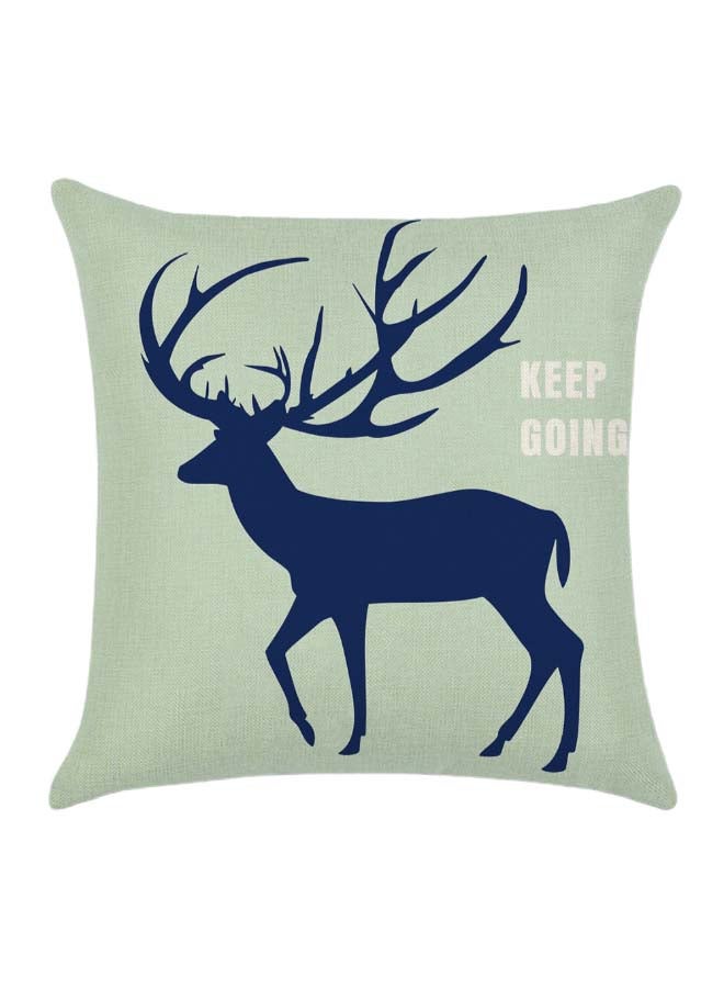 RISHAHOME Antler Printed Cushion Cover Cotton Blend Multicolour 45 x 45cm 