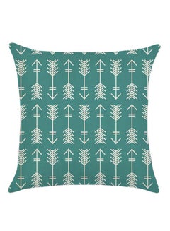 RISHAHOME Arrow Pattern Printed Cushion Cotton Blend Green 45 x 45cm 