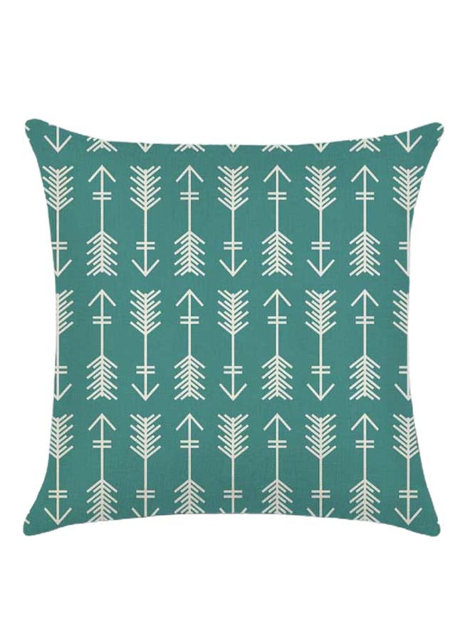 RISHAHOME Arrow Pattern Printed Cushion Cotton Blend Green 45 x 45cm 