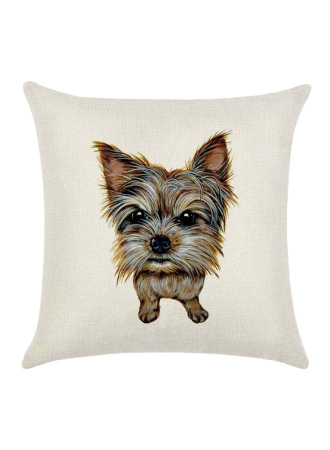 RISHAHOME Puppy Printed Cushion Cover Cotton Blend Multicolour 45 x 45cm 