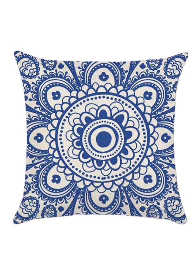 RISHAHOME Pattern Printed Cushion Cover Cotton Blend Blue 
