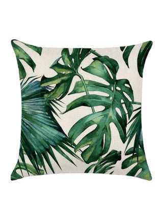 Leaf Printed Cushion Cover Cotton Blend Multicolour 45 x 45cm - v1615986872/N44667749A_1