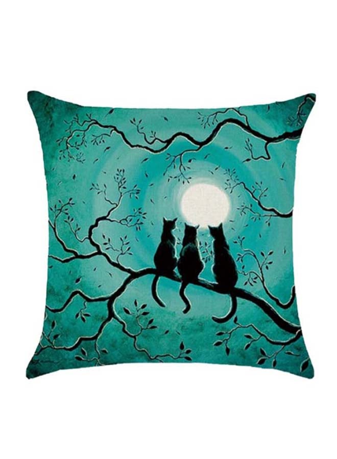 RISHAHOME Moon Vibes Printed Cushion Cover Cotton Blend Multicolour 45 x 45cm 