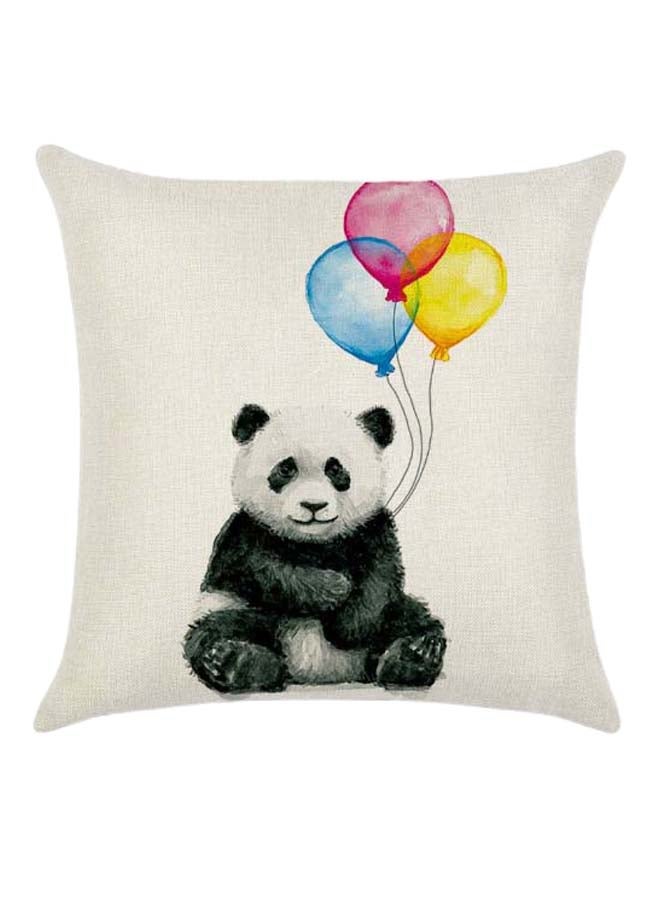 RISHAHOME Bear With Balloons Printed Cotton Blend Multicolour 45 x 45cm 