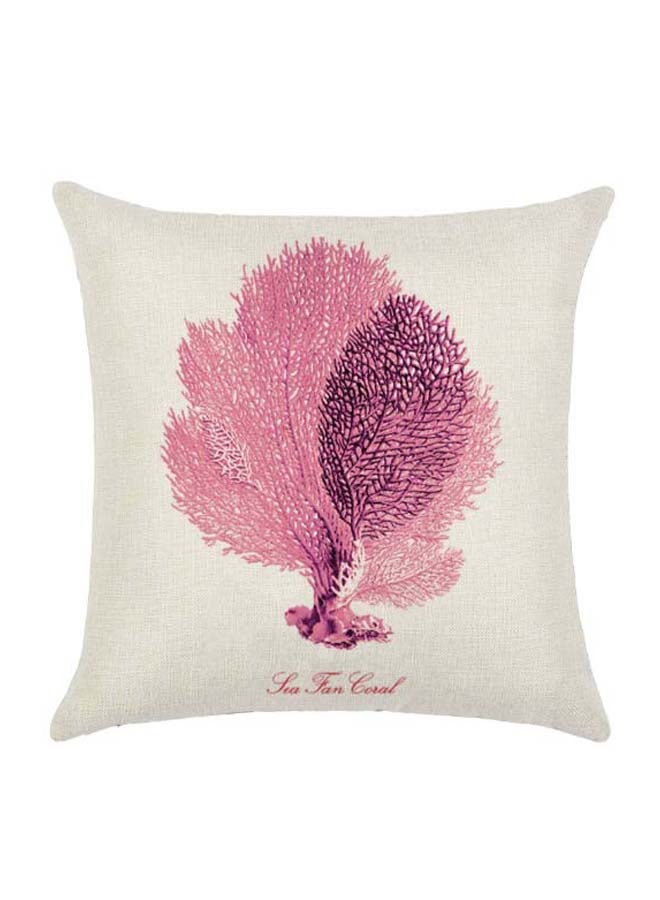 RISHAHOME Sea Fan Coral Printed Cotton Blend Multicolour 45 x 45cm 