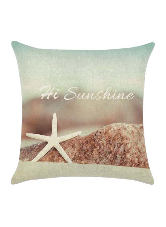 RISHAHOME Beach Printed Cushion Cover Cotton Blend Multicolour 45 x 45cm 