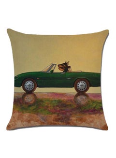 RISHAHOME Car Printed Cushion Cover Cotton Blend Multicolour 45 x 45cm 