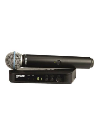 BLX24/B58 Wireless Microphone System - 14-Hour Battery Life, 300 ft Range, UHF | BETA 58A Handheld Vocal Mic, Single Channel Rack Mount Receiver BLX24UK/B58X-K14 Black - v1615986978/N12325399A_1