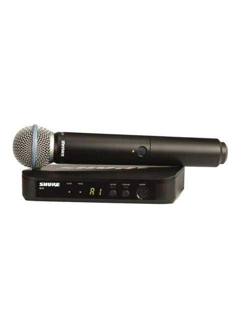 BLX24/B58 Wireless Microphone System - 14-Hour Battery Life, 300 ft Range, UHF | BETA 58A Handheld Vocal Mic, Single Channel Rack Mount Receiver BLX24UK/B58X-K14 Black
