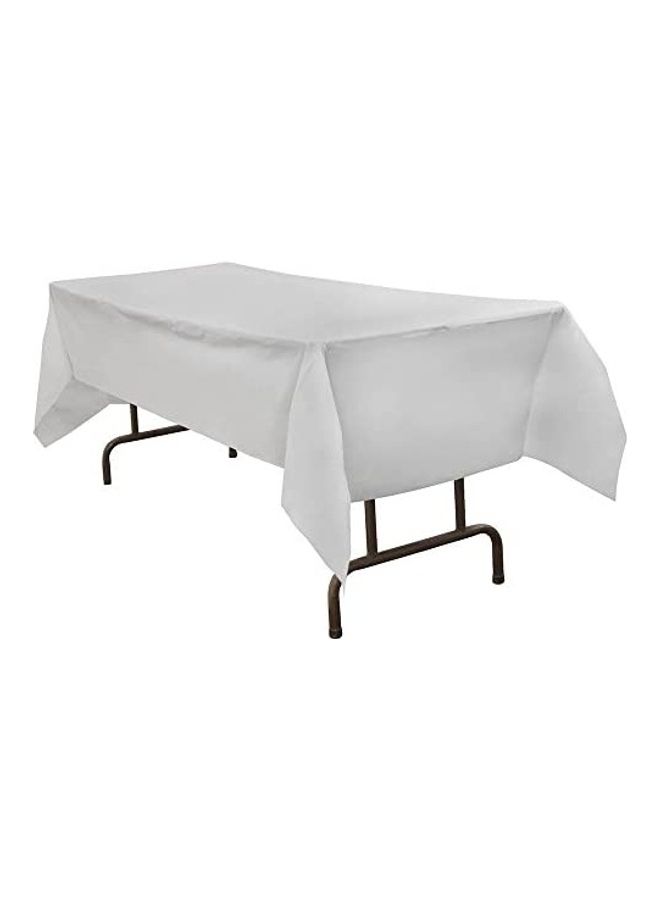 JAM Paper - Rectangular Plastic Table Cover White 54 x 0.1 x 108inch - Image 1