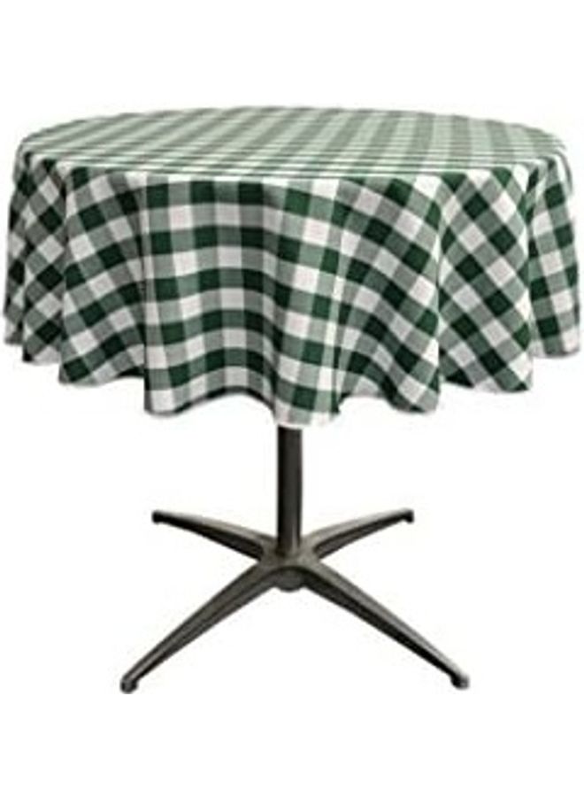 لا لينين مفرش طاولة دائري من البوليستر بنقشة مربعات أخضر/أبيض 58 x 0.1 x 58بوصة